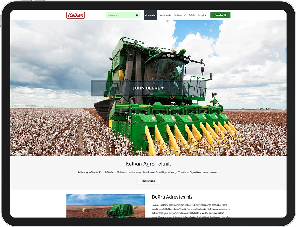 kalkan agro teknik web tasarım çalışması