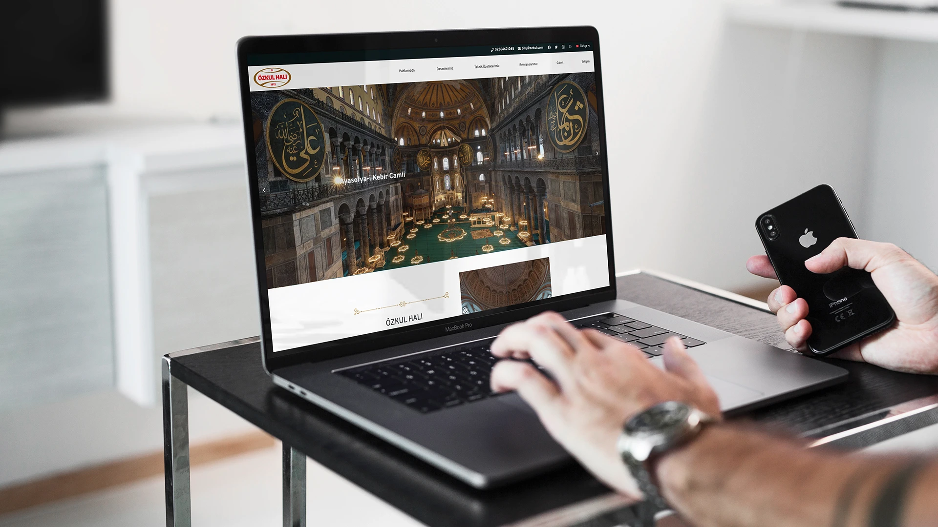 özkul cami halısı web tasarım çalışması