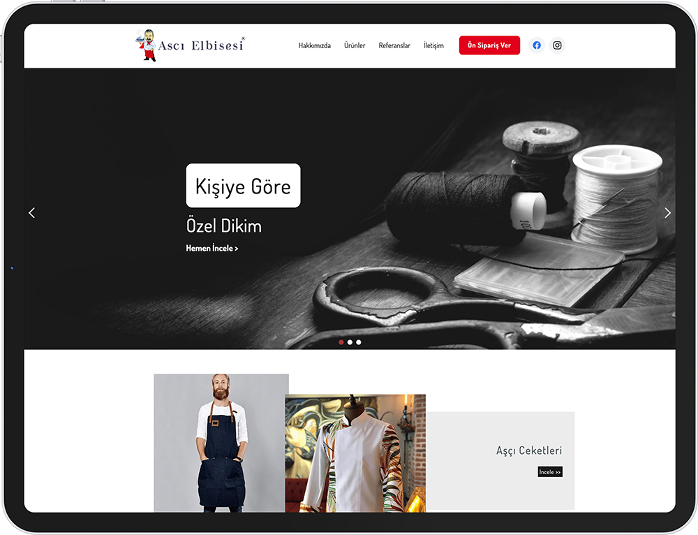 aşçı elbisesi antalya kurumsal web tasarım çalışması